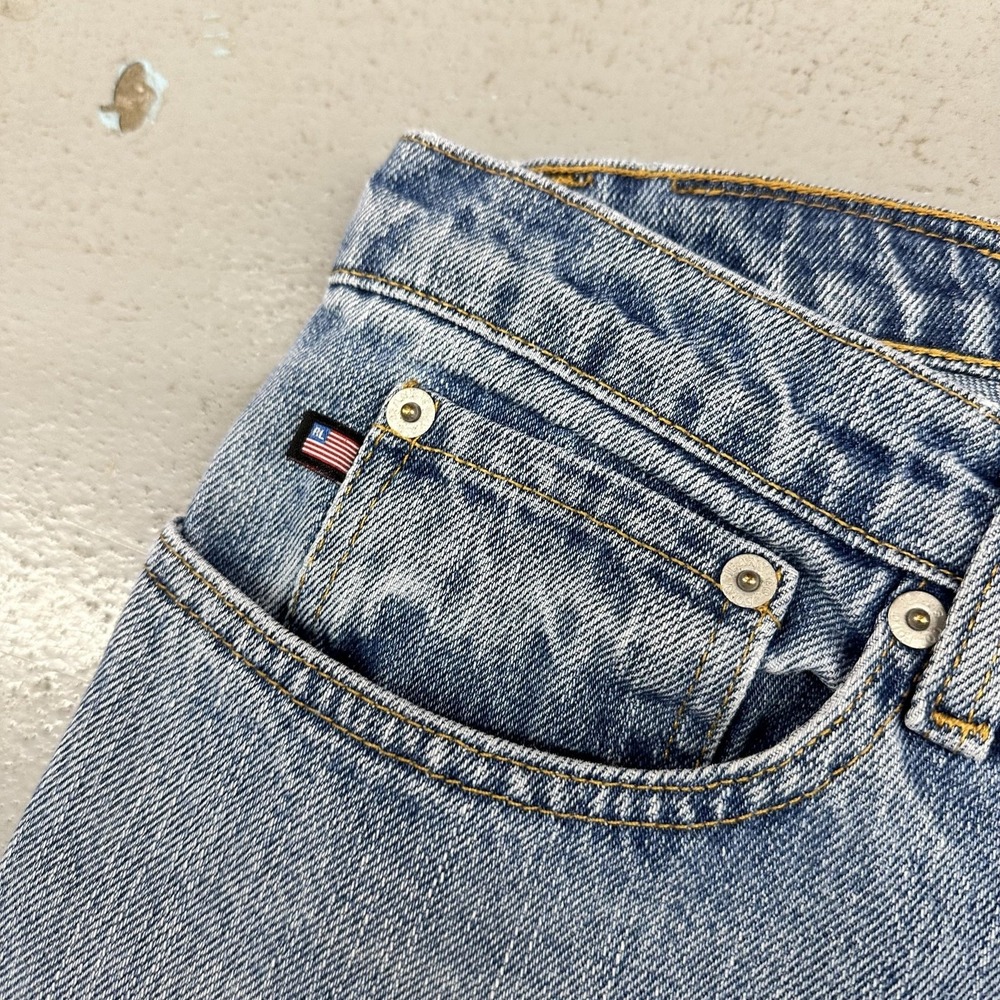 Polo Ralph Lauren Jeans Mens 31 Blue Straight Leg Denim Flag Logo Casual - Picture 5 of 11